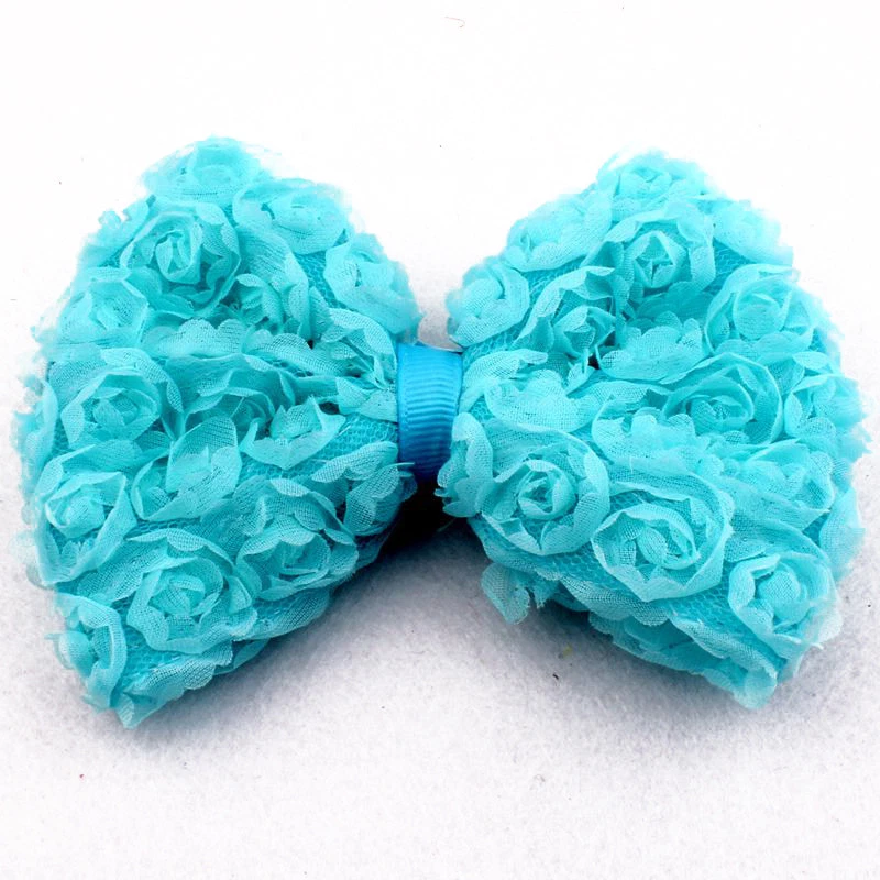 120pcs 13cm Artificial Baby Girls/Women Winter Hair Accessories Lace Hair Bows - Image 4 of 4