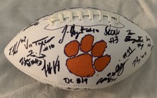 2021 CLEMSON TIGERS TEAM SIGNED LOGO FOOTBALL W/COA BOOTH JR + XAVIER THOMAS