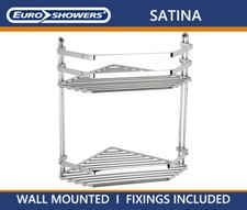 SATINA SHOWER CADDY BATHROOM SHELF BASKET TIDY RANGE: HANGING RECTANGLE CORNER 
