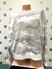 Victoria's Secret Pink Crew Neck Pullover Sweatshirt Gray Camo NWT