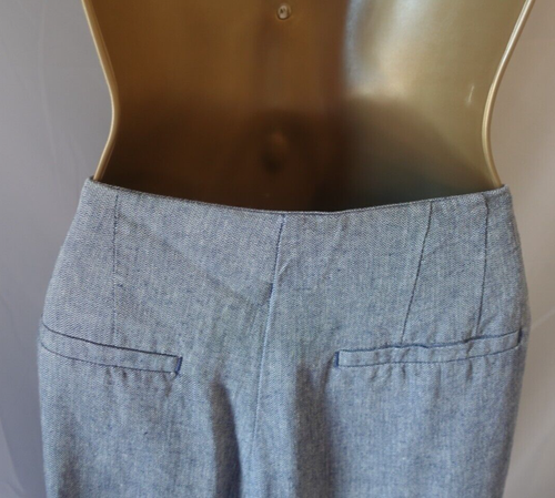 NEXT size 12R blue fine dogtooth check trousers zip clip fastener button decora - Picture 7 of 17