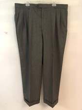 Joseph  Feiss 100 Wool Men's Dress Pants Pleated Cuffed Gray Size W40x28.5 Ins