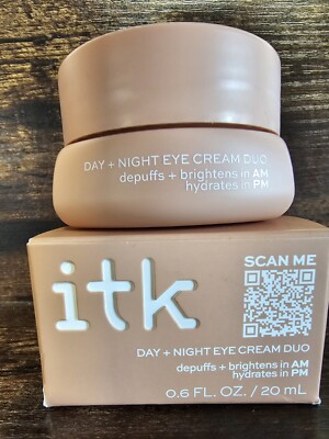 ITK Day + Night Eye Cream Duo | Vitamin C + Caffeine for Dark Circles, 0.6 oz..+
