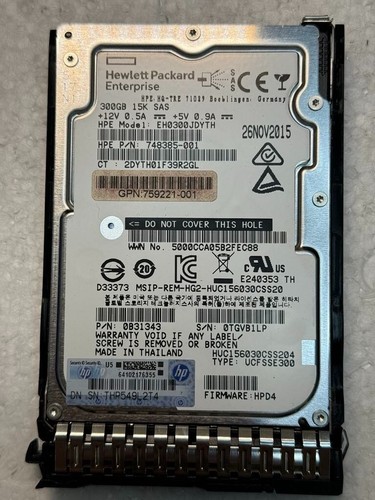 HP 759221-001 EH0300JDYTH 300GB 15K RPM 128 MB Cache 12 Gbps SFF SAS-2 2.5" - Afbeelding 2 van 11