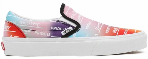 Vans Damen Classic Pride Regenbogen weiß Canvas Slipper Trainer Schuhe  - Bild 2 von 7
