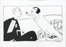 Hans Schleger 'ZERO' artwork on modern postcard - Tilford Candies advert c1924