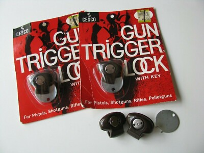 4pc Lot Set CESCO Gun Trigger Lock w/ Key for Pistols Shotguns Rifles Pelletguns
