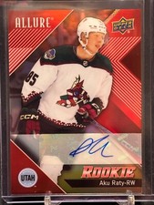 2024-25 Upper Deck Allure Red Rainbow Rookie Auto #147 Aku Raty!