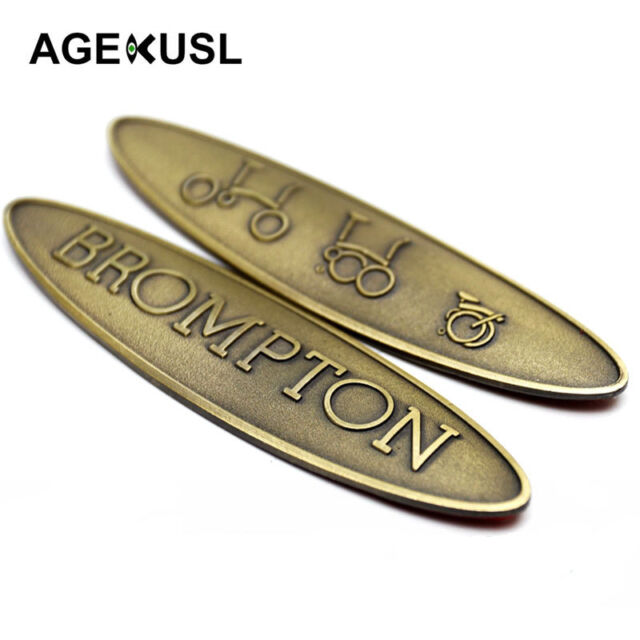 AGEKUSL Embossed Metal Decal Stickers  For Brompton  Bike 