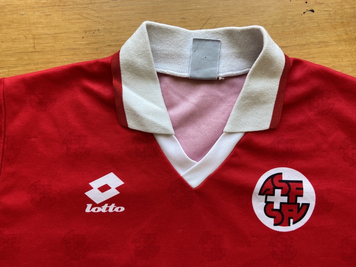SWITZERLAND 1994 1996 HOME FOOTBALL SHIRT SOCCER JERSEY LOTTO sz S