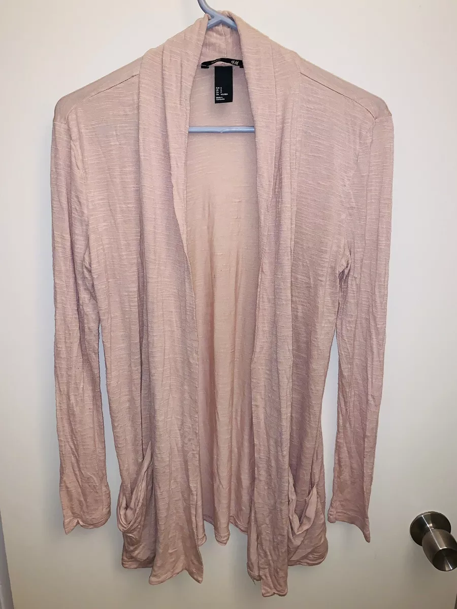 H M Basic Women s Size S Pink Cardigan Lightweight 100 Rayon