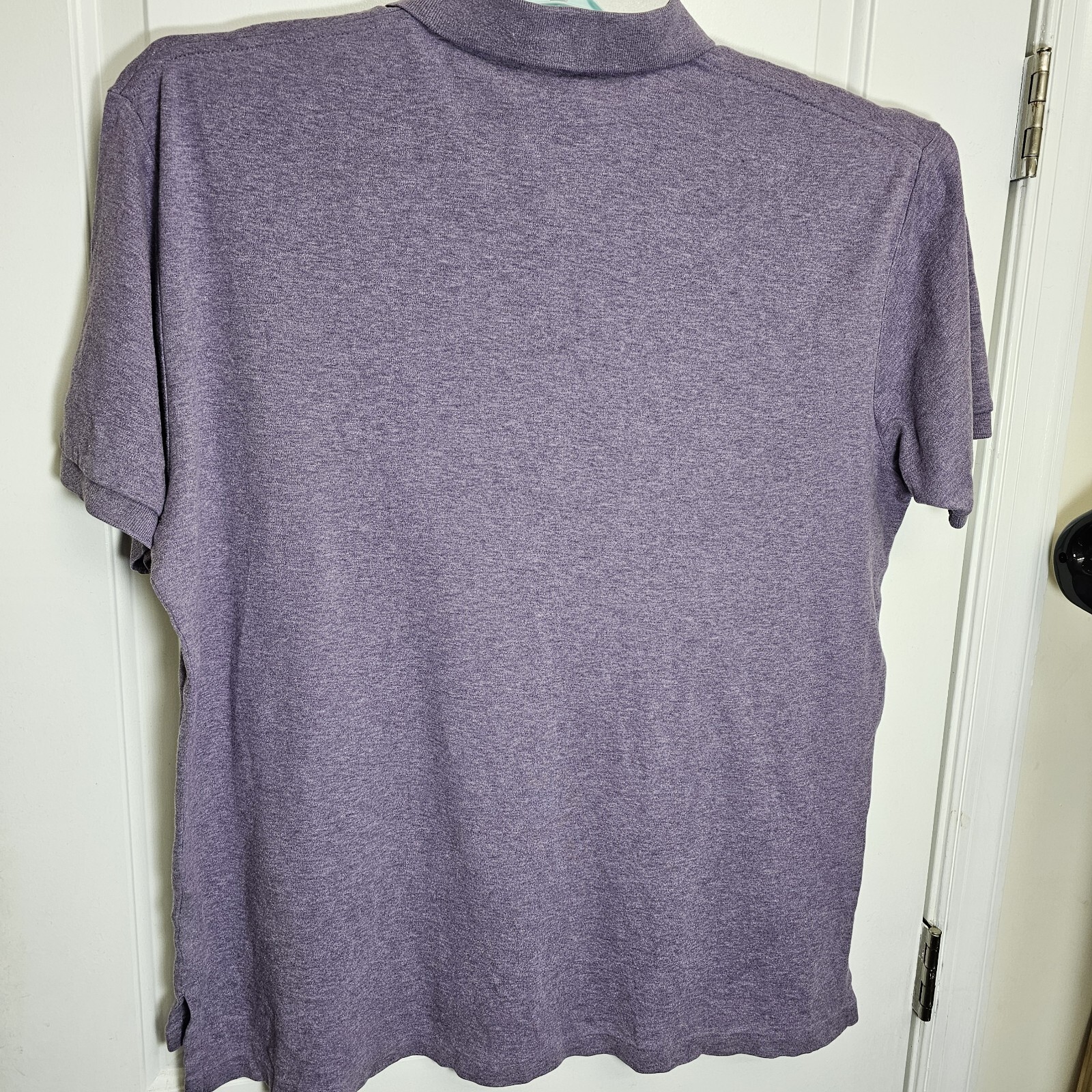 PONY Polo Ralph Lauren vintage uomo XL camicia viola con frangia verde morbida manica corta