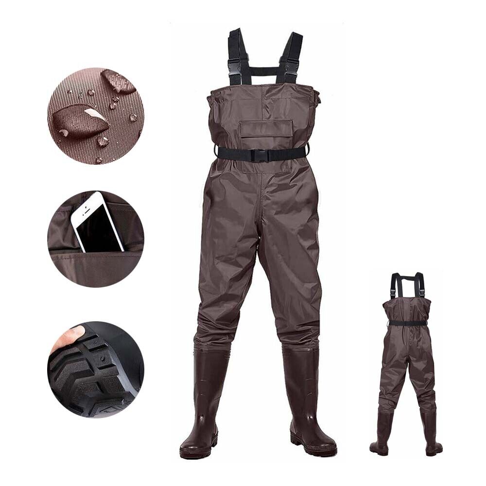 Chest Wader for Men Women Fishing Hunting Nylon Bootfoot Waterproof with Boots