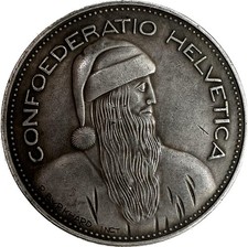 5 Schweizer Franken Münze Medaille 1965 Silber Special Edition Nikolaus Coin