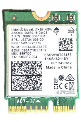 Intel Model AX201NGW WIFI card