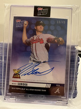 2019 Topps Now RC-10B Mike Soroka Atlanta Braves Rookie CUP Blue Auto /49