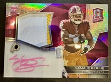 2017 Samaje Perine /15 Spectra Aspiring Neon Pink Prizm RPA Rookie Patch Auto RC