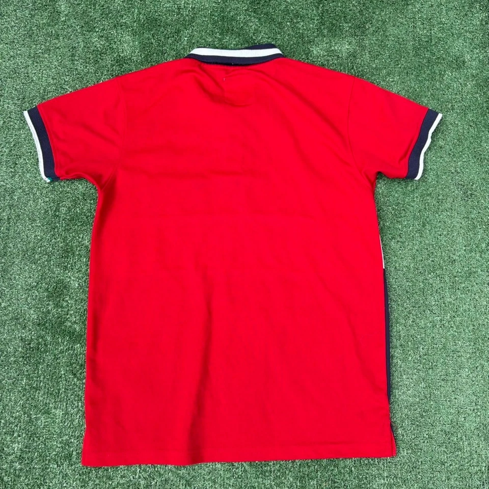 Красно-белая рубашка-поло Hustlers. Мужские средние - Изображение 2 из 4