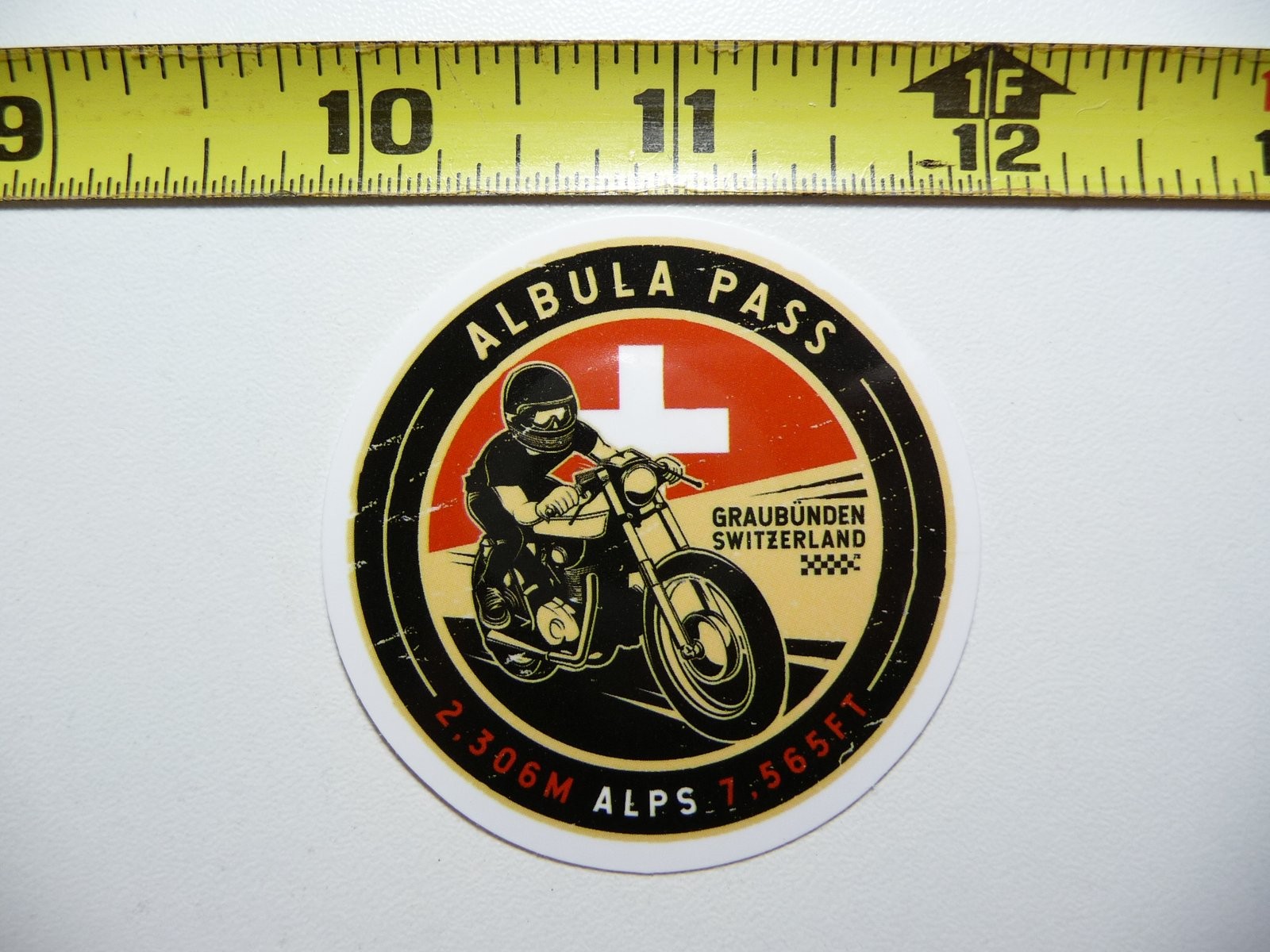 Albula Pass Switzerland Motorcycle Sticker Decal for Bike Fans and Vets
