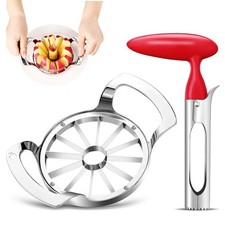 Set of 2 Apple Slicer and Corer Set Stainless Apple Corer Apple Core Remover ...