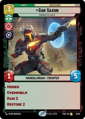 x1 Gar Saxon - Sundari Pillager R Star Wars Twin Suns M/NM