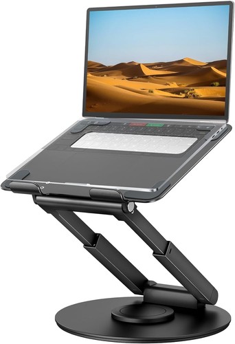 Sturdy Portable Desk Stand for 10-17" Laptops - Adjustable Height & Swivel - Afbeelding 3 van 8