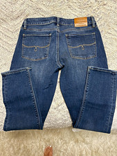Lucky Brand Women's Cropped Jeans Blue Medium Wash Denim 5-Pocket Button Zip