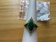 Bomb Party RG21212 North Star Size 7 Malachite Magnesite Gold Plated