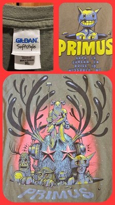Vtg Primus NA '13 Tour Graphic Band T Shirt Trippy Art Prog Rock Les Claypool XL