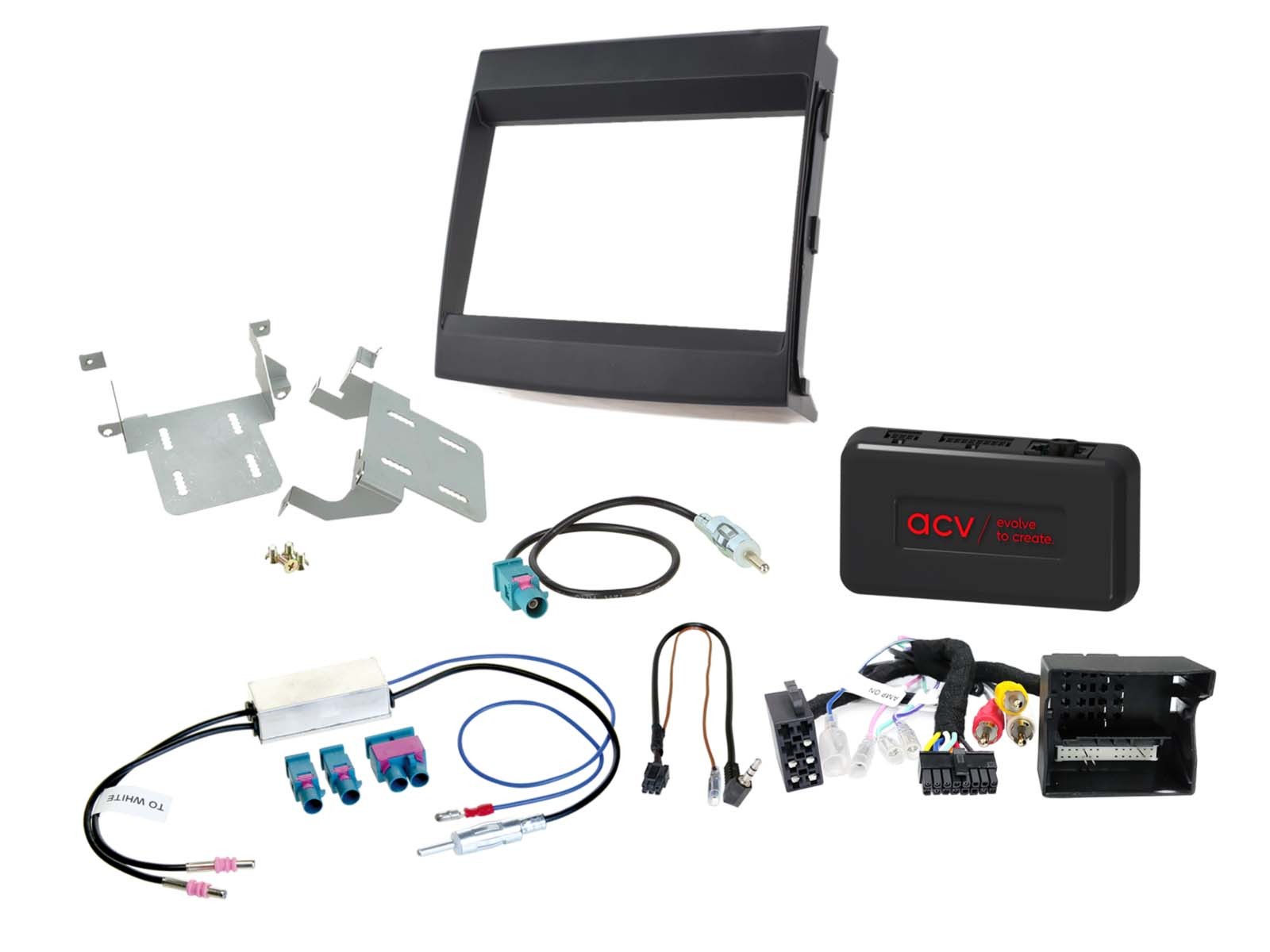 Kit Montage Écran Tactile 2-DIN pour Porsche Cayenne 2012-2016 avec Reprise Commandes Volant MOST