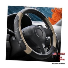 Osilly Car Steering Wheel Cover 14.5-15 Leather Breathable Anti Black Beige Osilly Car Steering Wheel Cover 14.5-15 Leather Breathable Anti Black Beige