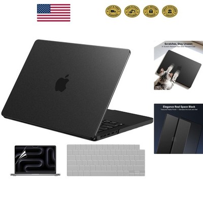 Matte Space Black MacBook Pro 14'' Case with Keyboard Cover & Screen Protector