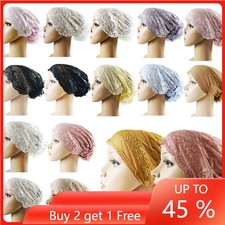 Women Muslim Lace Hijab Caps Turban Inner Underscarf Hair Loss Wrap Headscarf