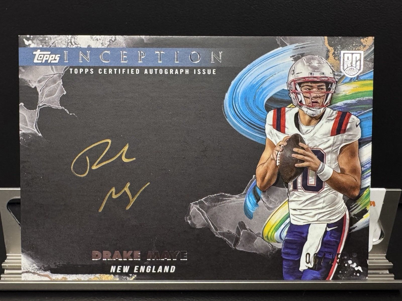 Drake Maye Topps Inception Inception Silver Signings #ISSDM Gold Ink