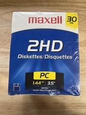 Maxell 2HD MF2HD 1.44 mb 3.5" 30 Floppy Diskettes High Density Disk New Sealed
