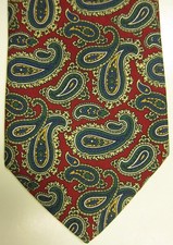 NEW Brooks Brothers Red With Green Gold and Blue Paisley Neck Tie USA