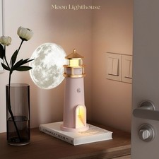 Moon Lamp Projection Lighthouse Lamps Night Light Bluetooth Music Speaker Gift.
