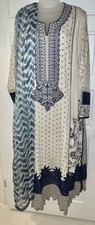 NWT SANA SAFINAZ size XL Salwar KAMEEZ EMBROIDERED 3 Pc. Set SIGNATURE