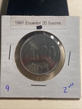 1991 Ecuador 20 Sucre BU Free Shipping