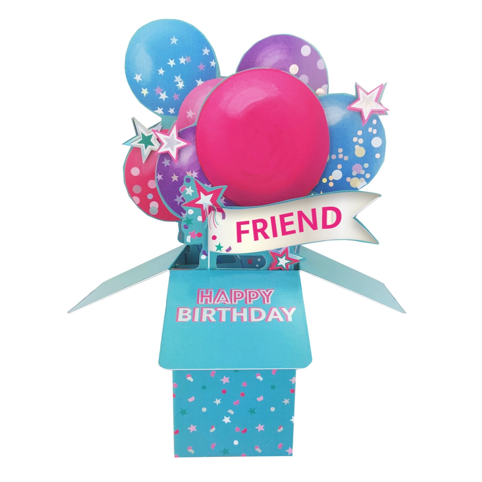 Clever Cubes Friend Happy Birthday Pop Up Birthday Card For Her 3D Cube Card