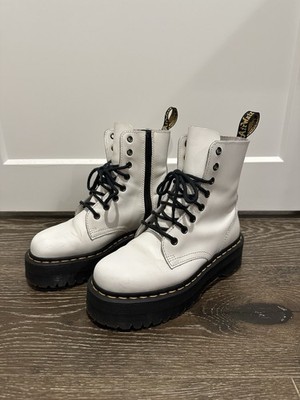 Dr. Martens Jadon White Leather Platform