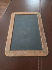 Small Antique Double Sided Dark Wooden Slate Childs Chalkboard 10.25 Schoolhouse