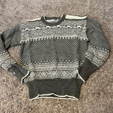 Vintage Ski Sweater Kids Children Large Retro Pullover Nordic Winter Vtg