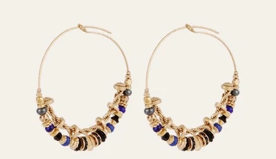 Boucles d’oreilles créoles GAS BIJOUX - Modèle Comedia - Dorées - Neuves ! - Photo 1/4