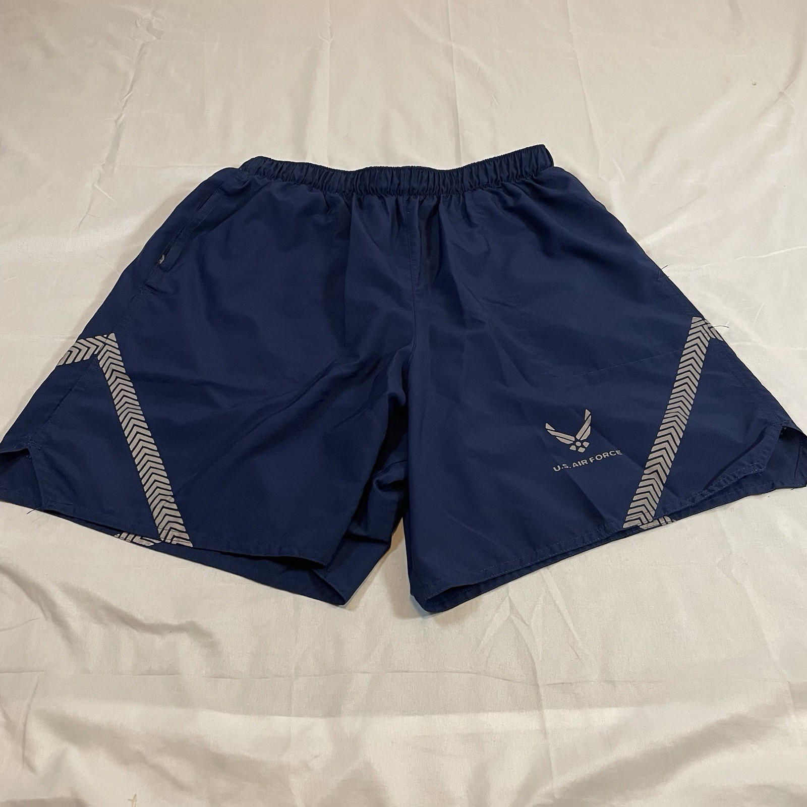 Air Force USAF IPTU Blue Shorts Reflective PT Trunks Size Medium Official 7in