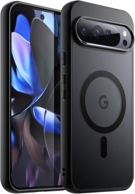 Magnetic Case for Google Pixel 9/9 Pro 2024, Translucent Matte Back Shockproof C