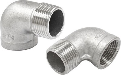 2Pcs 304 Stainless Steel 90 Degree Elbow 3/4'' NPT Threaded Pipe Fitting Female X