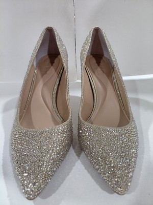 INC Womens Silver D Orsay Embellished Padded Kenjay Pointed Toe Stiletto 7w371/2