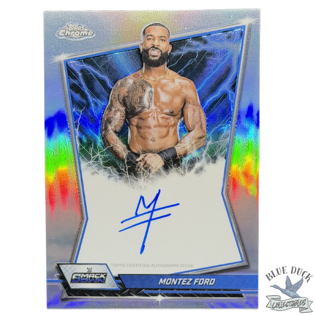 2026 Topps Chrome WWE - Montez Ford - On Card Refractor Auto - Blue