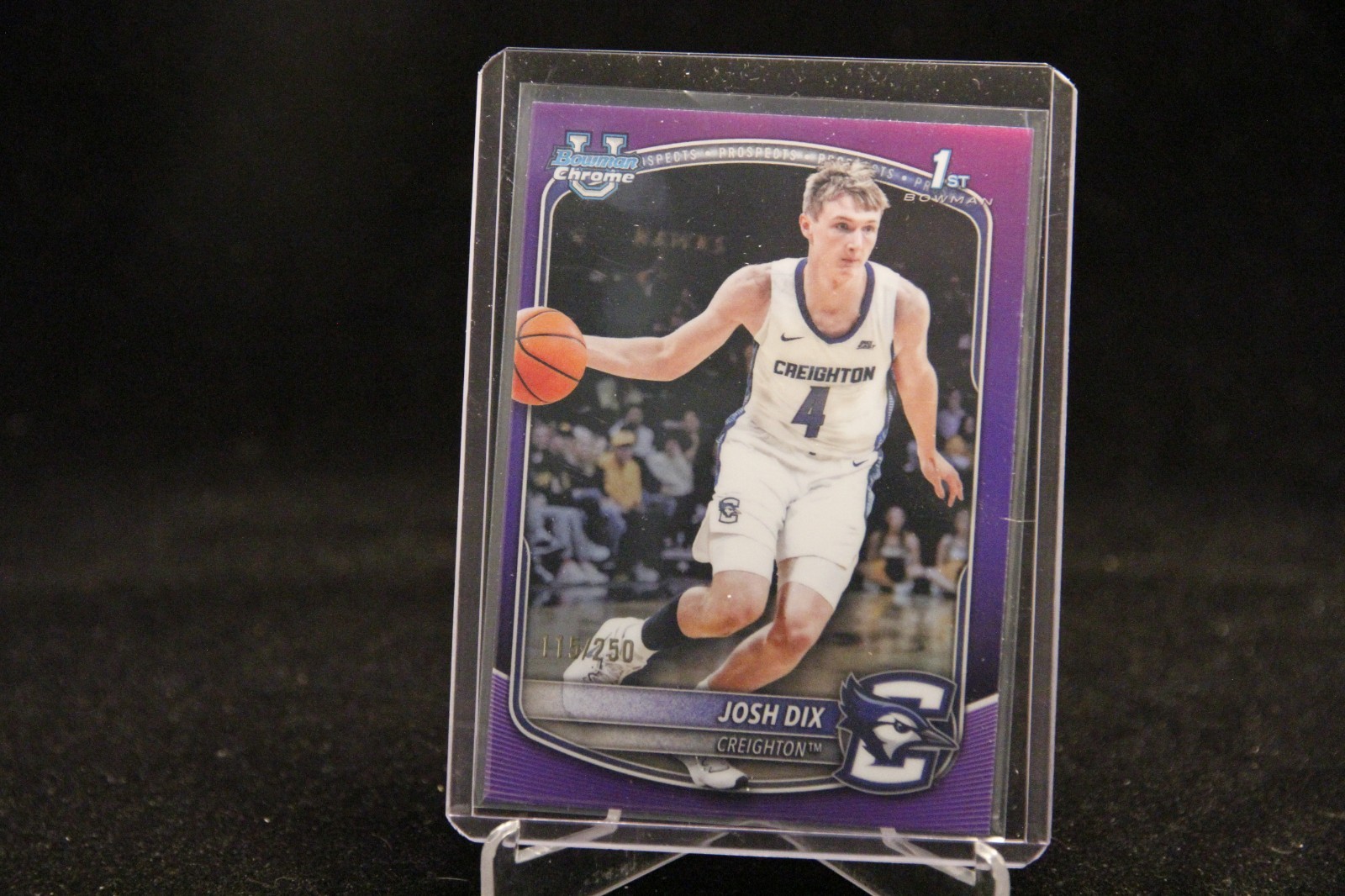 JOSH DIX 2025-26 BOWMAN CHROME U REFRACTOR 1ST PURPLE /250 CREIGHTON
